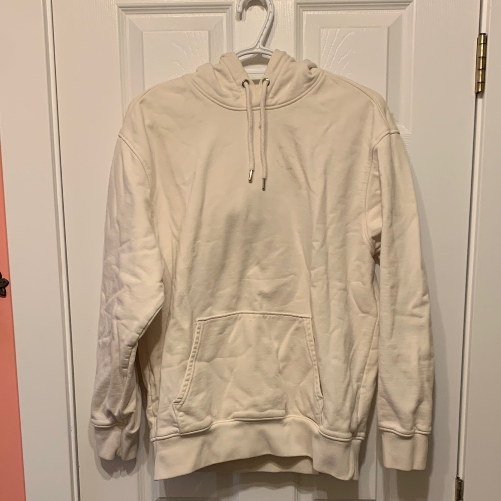 H&M White Hoodie Sweater for Men size medium cotton